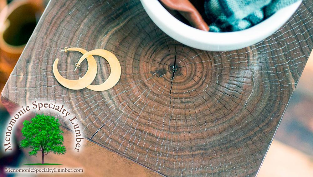 Wood Block End Table 