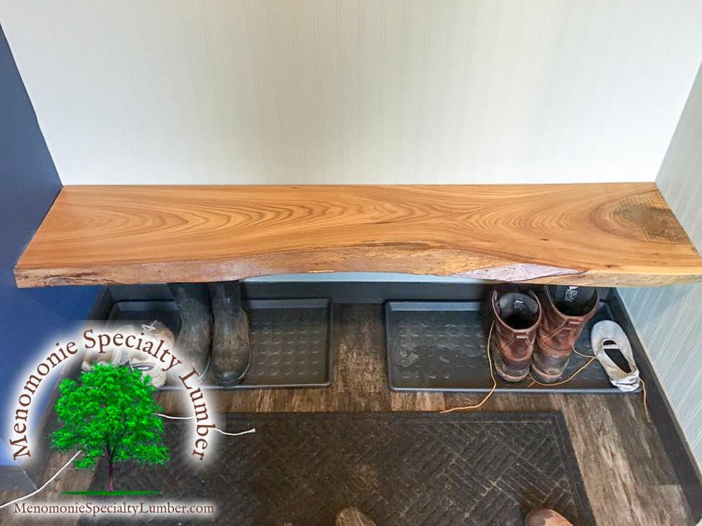 Elm Slab Hallway Bench 