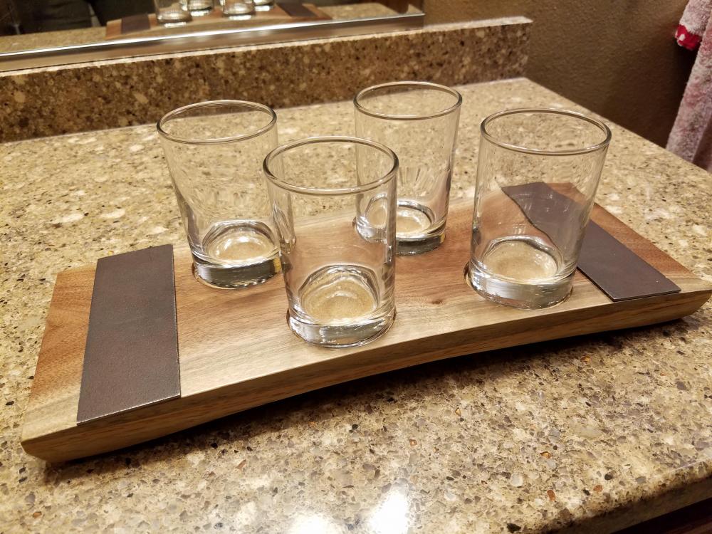 Black Walnut flight service tray. 14&rdquo; x 5.5&rdquo;