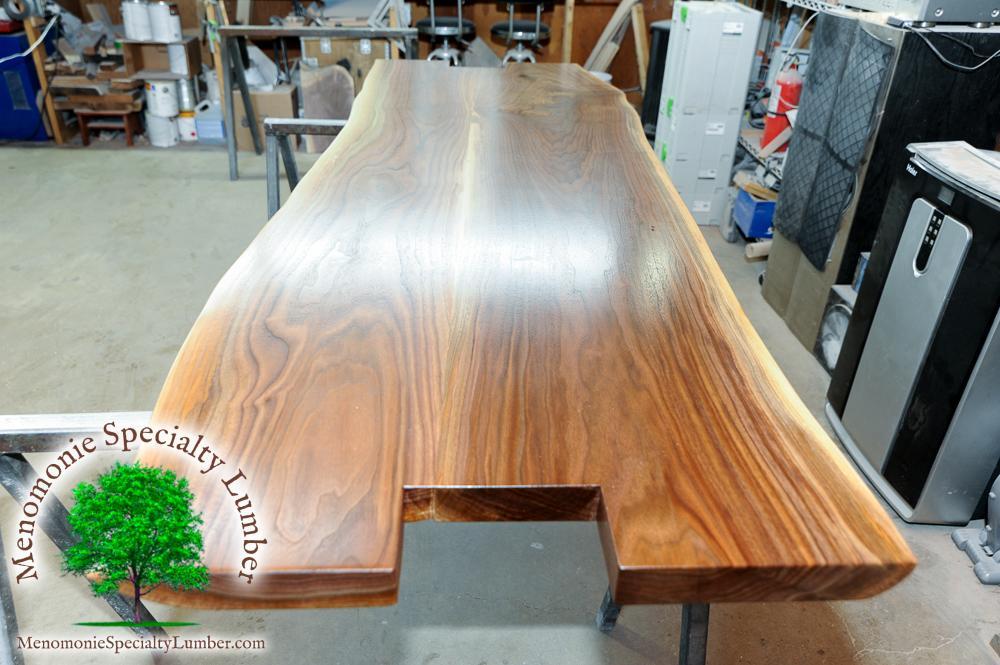 Room Divider Black Walnut Counter Top 24" wide x 8' Long - Live Edge