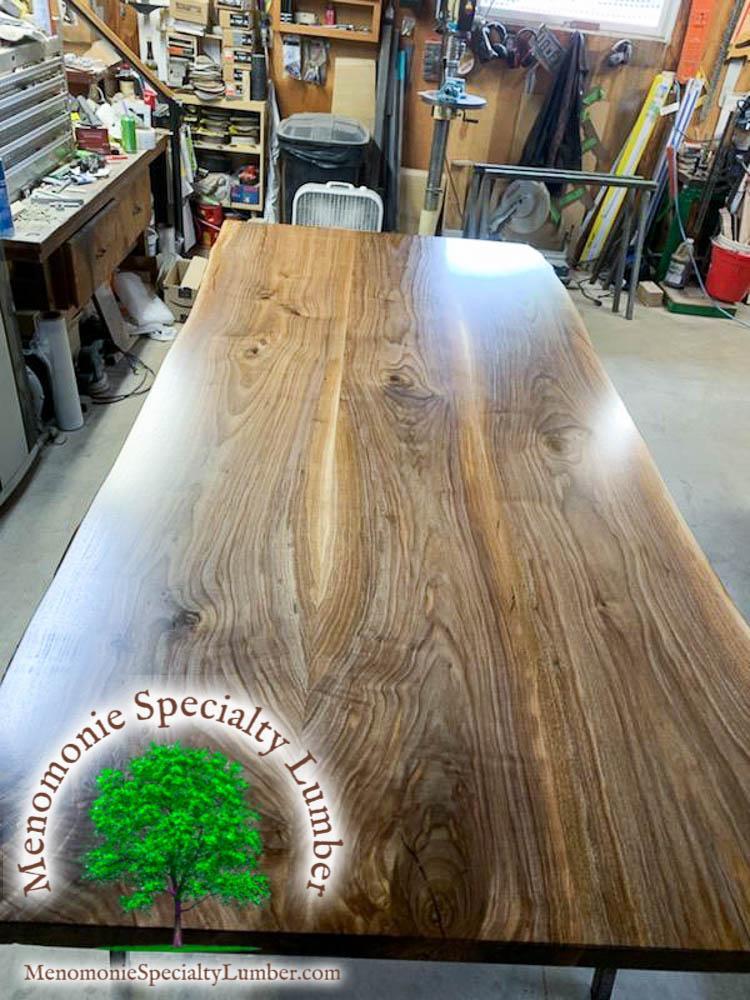 Black Walnut Dining Table with Custom Steel Base 40" Wide x 7' Long