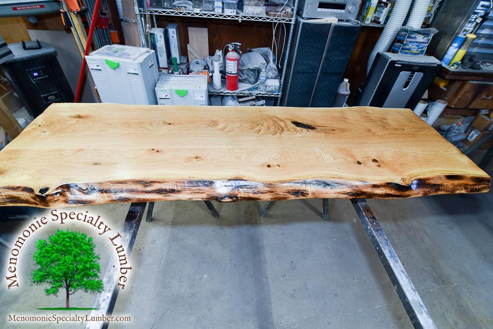 Rustic White Oak Live Edge Desk & Credensa Top 