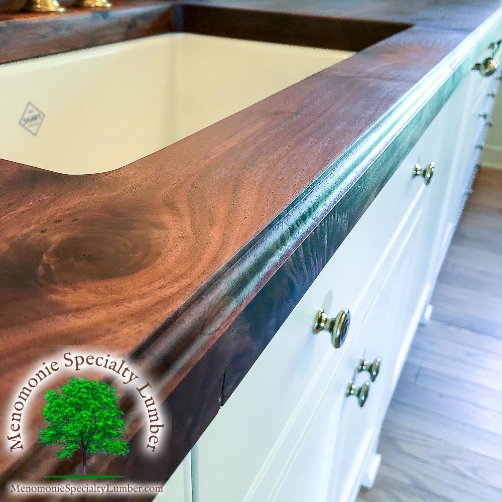 Black Walnut Counter Top 16&rsquo; long x 25.5&rdquo; deep x 1.75&rdquo;