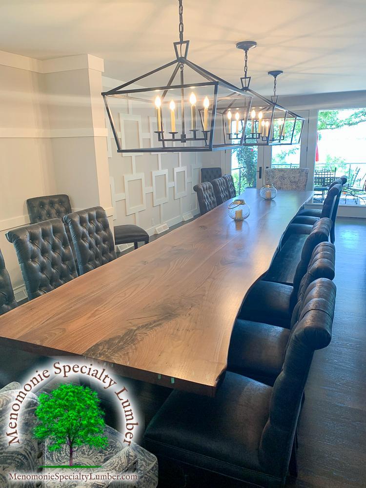 18' Live Edge Black Walnut Table 