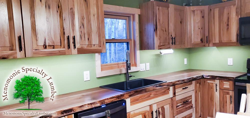 Black Walnut Live Edge Corner Counter Top 13&rsquo; 2&rdquo; long x 46&rdquo; wide  26&rdquo; deep countertop 2&rdquo; thick