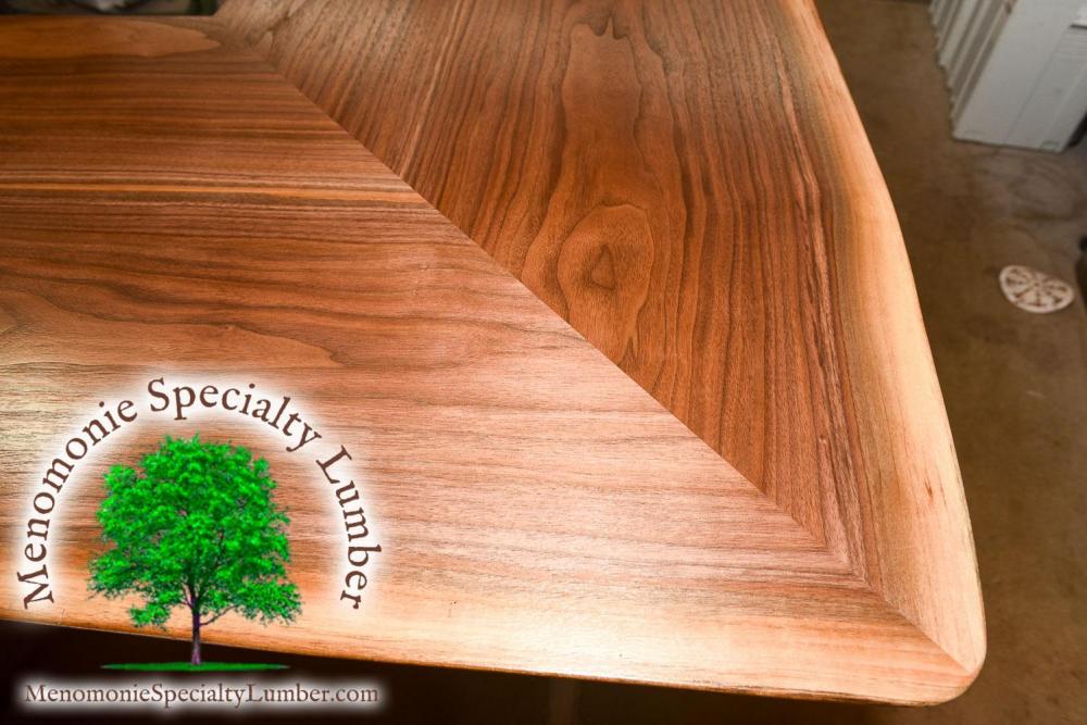 Black Walnut Live Edge Corner Bar Top 
