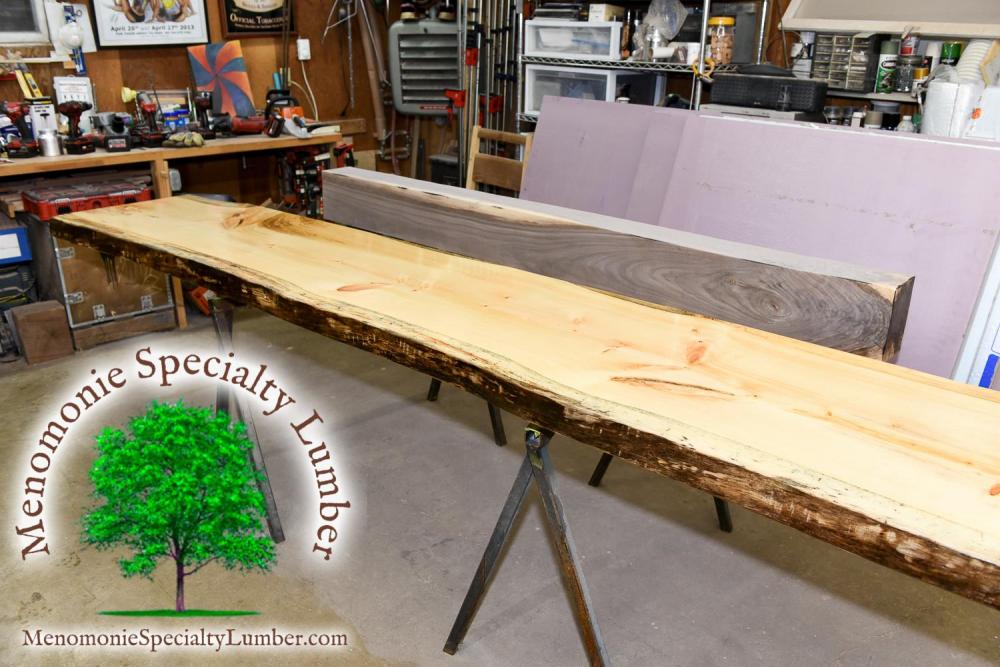 Live Edge Eastern White Pine Reloading Bench 3" x 24" x 8'